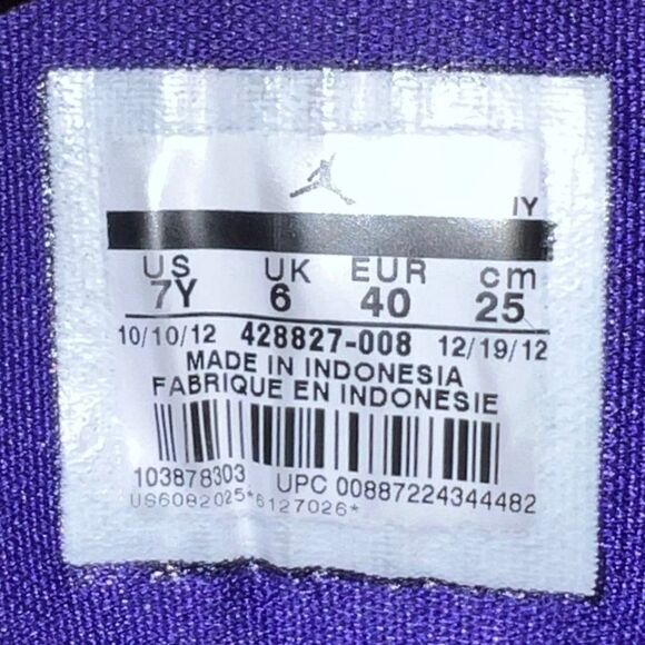 Air Jordan Flight TR 97 Black/Grape Purple/Aqua 428827-008 Youth 7 Women's 8.5 - Picture 10 of 11